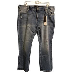 NWT Liverpool Kennedy Distressed Crop Mid Rise Jeans ECO Style 16W